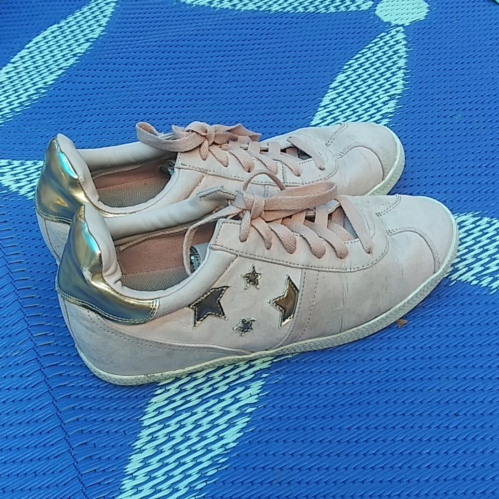 Joe Boxer Pink and Gold High Heeled Star Sneakers